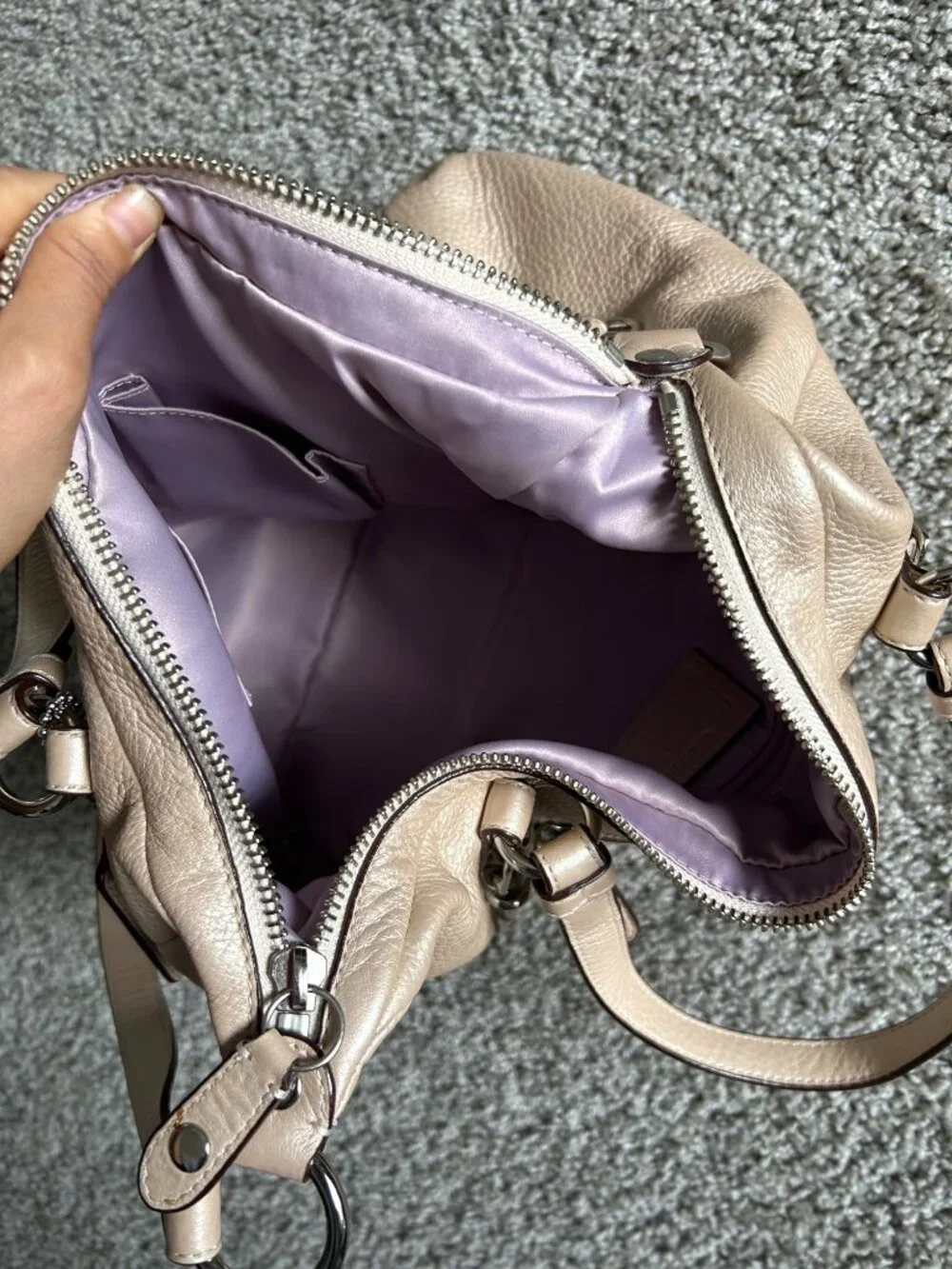 Y2K Coach Women's Pebbled Leather Satchel Handbag With Adjustable Strap
